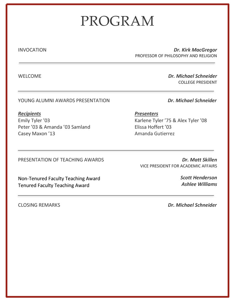 Convocation Program